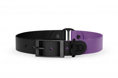 Dog Collar Duo: Black & Purpur with Black