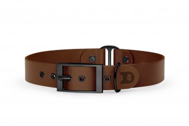 Dog Collar Duo: Dark brown & Dark brown with Black