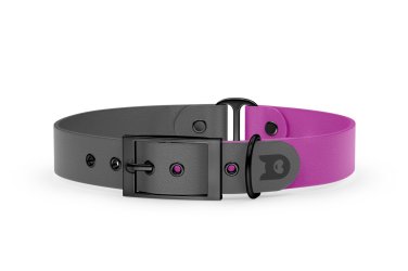 Dog Collar Duo: Gray & Light purple with Black