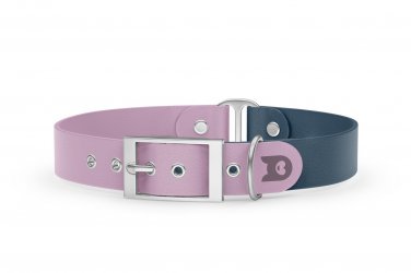 Dog Collar Duo: Lilac & Petrol with Silver