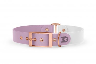 Dog Collar Duo: Lilac & White with Rosegold