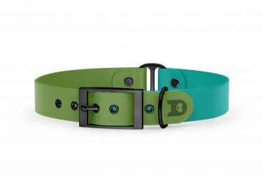 Dog Collar Duo: Olive & Pastel green with Black