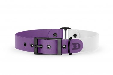 Dog Collar Duo: Purpur & White with Black