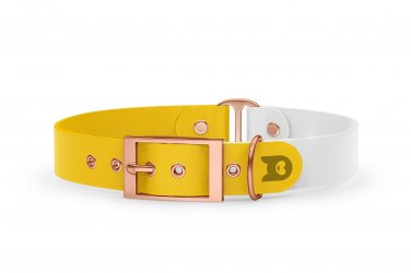 Dog Collar Duo: Yellow & White with Rosegold