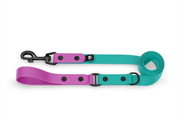 Dog Leash Duo: Light purple & Pastel green with Black components