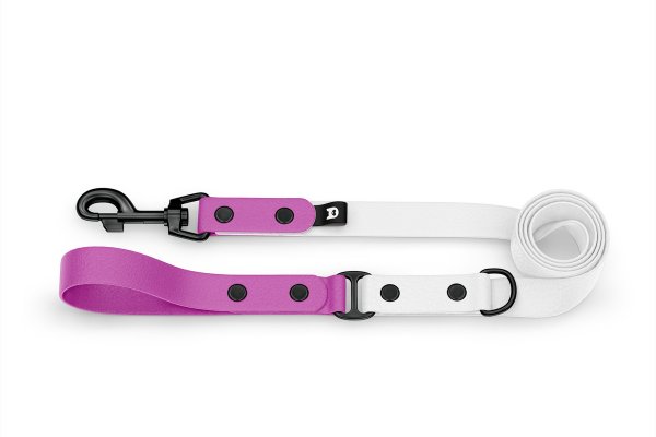 Dog Leash Duo: Light purple & White with Black components