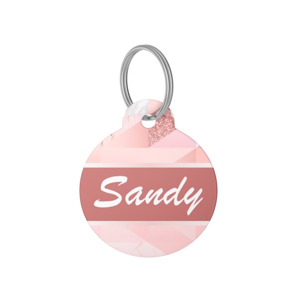 Dog ID tag Collection Pink Marble