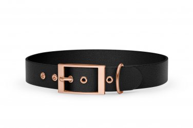 Dog Collar Adventure: Black with Rosegold