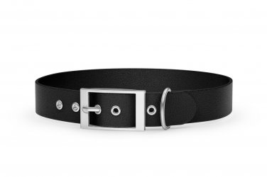 Dog Collar Adventure: Black with Silver