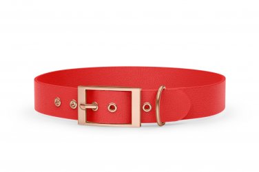Dog Collar Adventure: Red with Rosegold