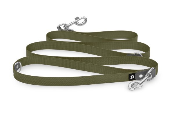 Dog Leash Reduce: Gray & Khaki with Silver components