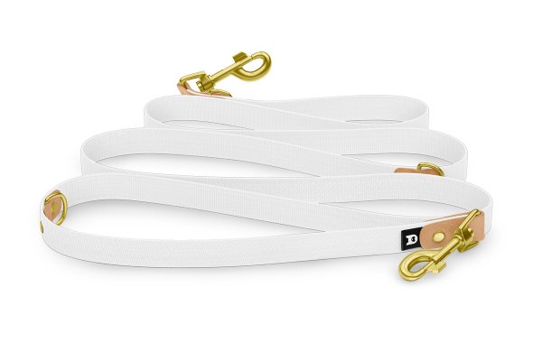 Dog Leash Reduce: Light brown & White with Gold components
