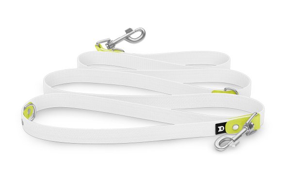 Dog Leash Reduce: Neon yellow & White with Silver components