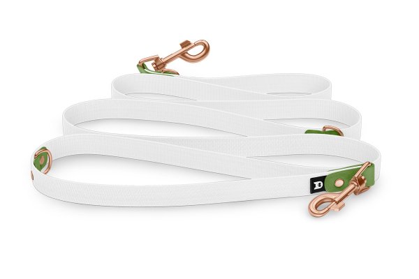 Dog Leash Reduce: Olive & White with Rosegold components