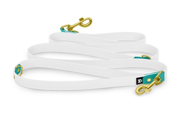 Dog Leash Reduce: Pastel green & White with Gold components
