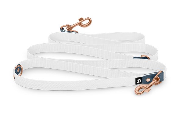 Dog Leash Reduce: Petrol & White with Rosegold components