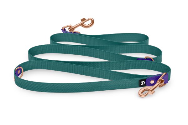 Dog Leash Reduce: Purple & Hunter green with Rosegold components