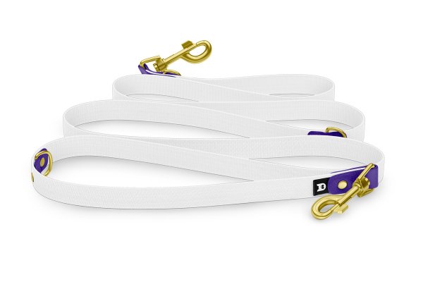 Dog Leash Reduce: Purple & White with Gold components