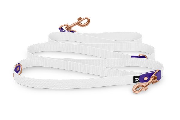Dog Leash Reduce: Purple & White with Rosegold components