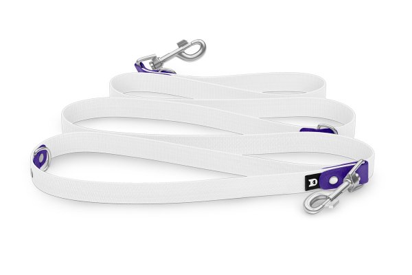 Dog Leash Reduce: Purple & White with Silver components