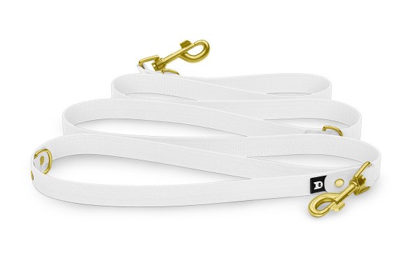 Dog Leash Reduce: White & White with Gold components